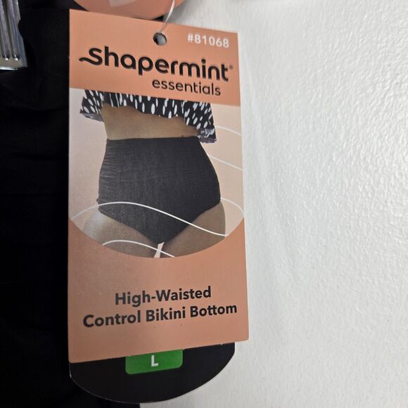 Shapermint 81068 Size Large High Waisted Control Bikini Bottom Black - Picture 2 of 6